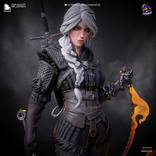 White-Haired Sword Huntress | Resin Garage Kit | Fantasy | Unpainted Figure