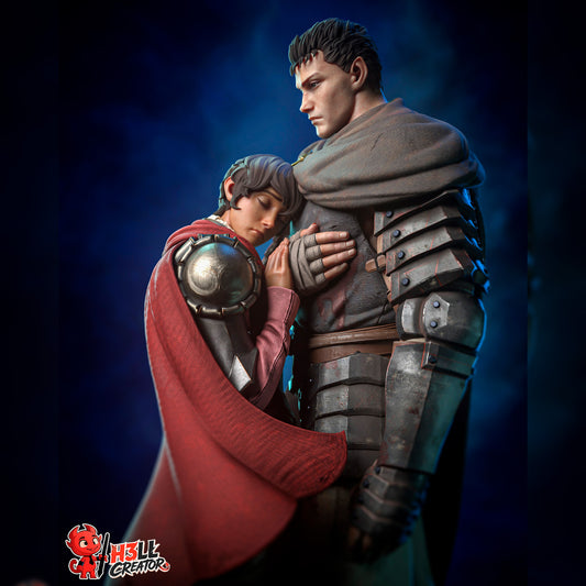 Armored Swordsman & Red-Caped Companion | Resin Garage Kit | Dark Fantasy | Unpainted Figure