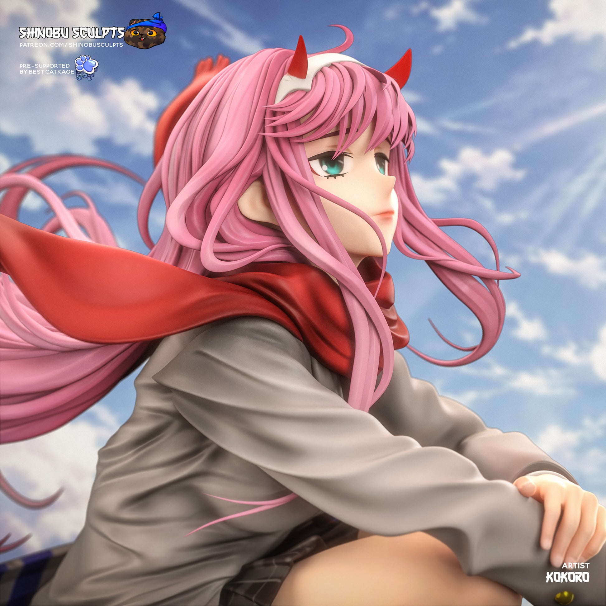 Horned Pink-Haired Rebel | Resin Garage Kit | Mecha Rebels | Unpainted Figure