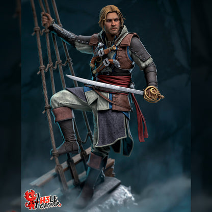 Rope-Swinging Privateer Duelist | Resin Garage Kit | Veiled Blades | Unpainted Figure