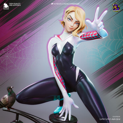 Blonde Street-Sign Acrobat Heroine | Resin Garage Kit | Unpainted Figure