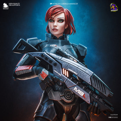 Red-Haired Armored Commander | Resin Garage Kit | Galactic Vanguard | Unpainted Figure