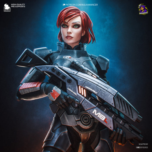 Red-Haired Armored Commander | Resin Garage Kit | Galactic Vanguard | Unpainted Figure