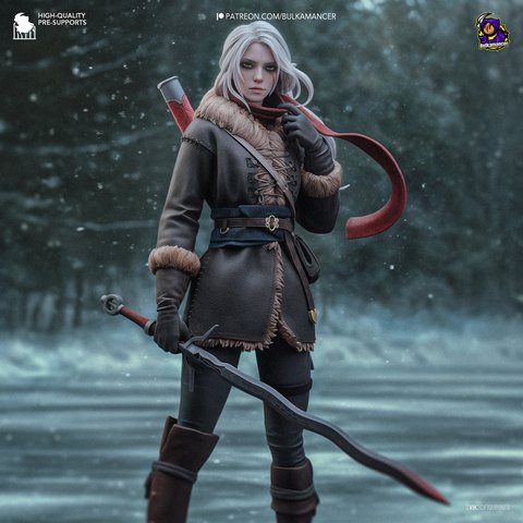 Frostbound White-Haired Huntress | Resin Garage Kit | Fantasy | Unpainted Figure