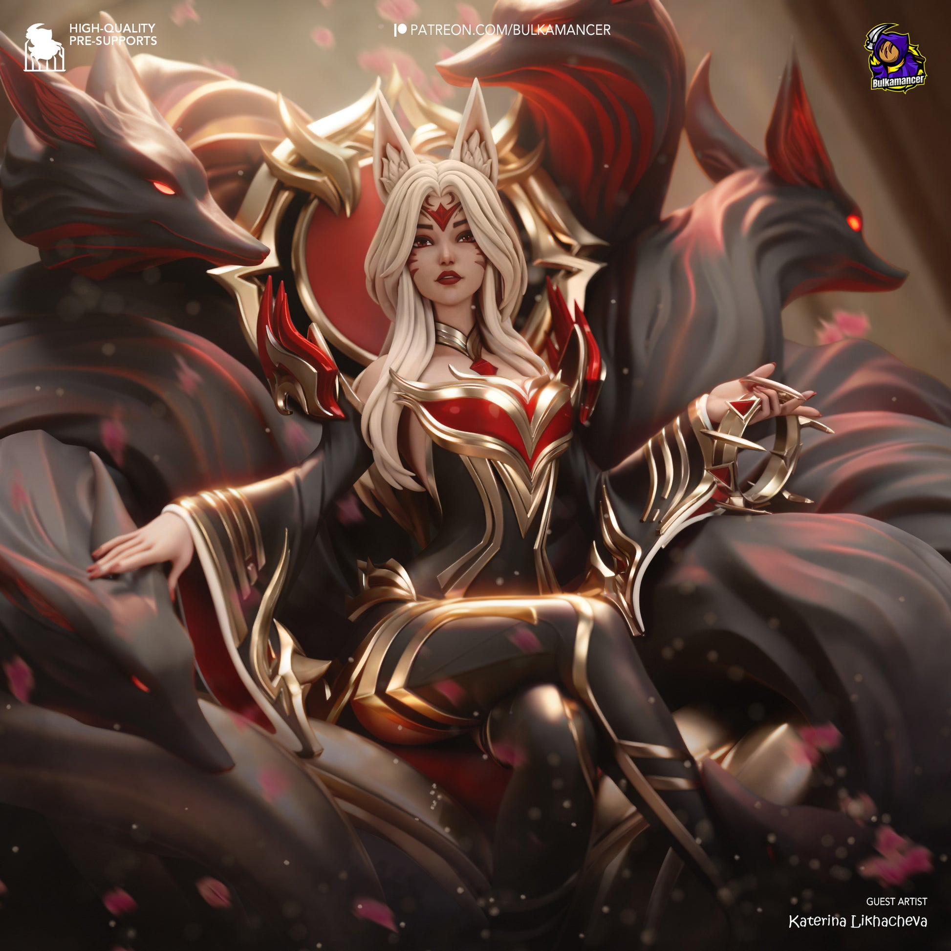 Crimson Fox Spirit Empress | Resin Garage Kit | Unpainted Figure