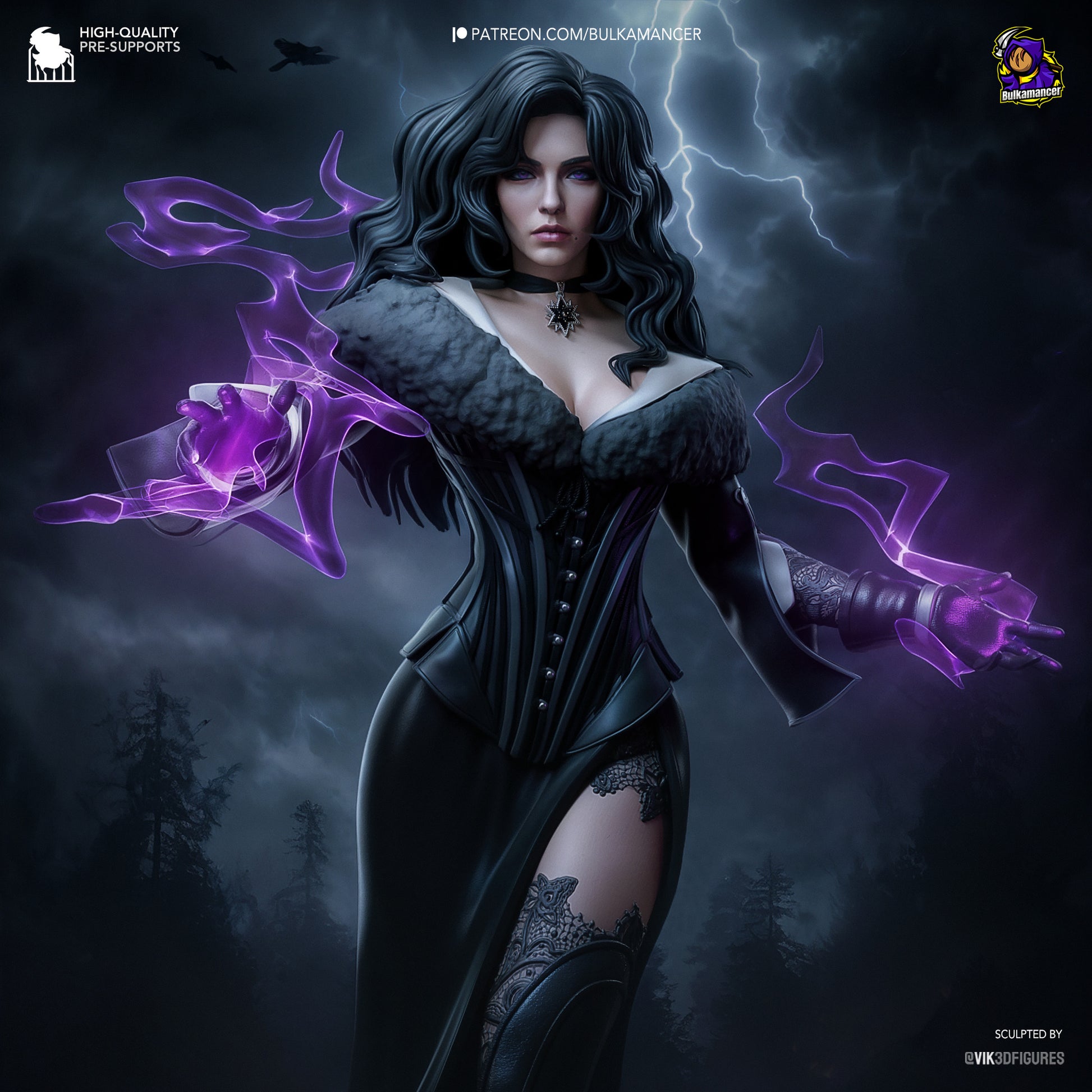 Raven-Haired Sorceress | Resin Garage Kit | Fantasy | Unpainted Figure