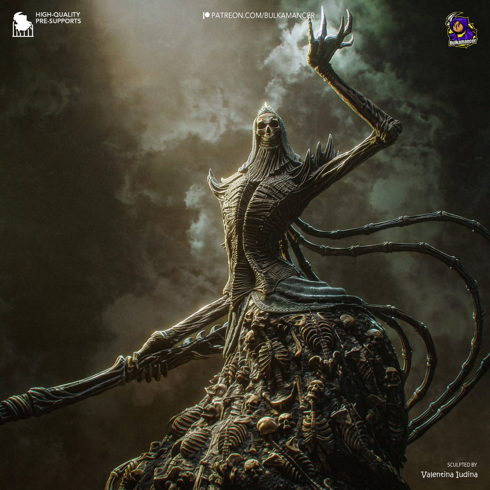 Dark Fantasy Bone Queen | Resin Garage Kit | Unpainted Figure