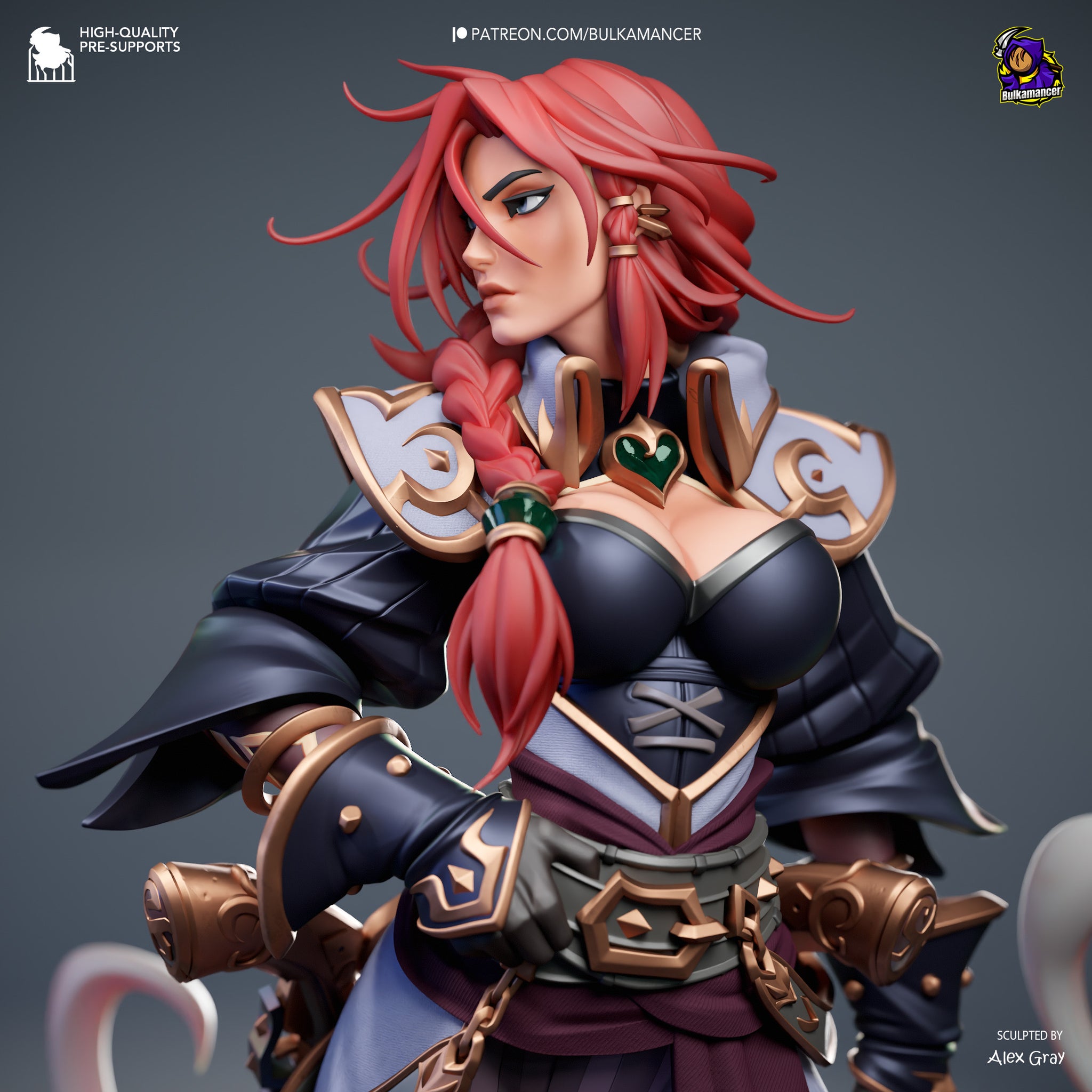 Red-Haired Corsair Gunslinger | Resin Garage Kit | Unpainted Figure