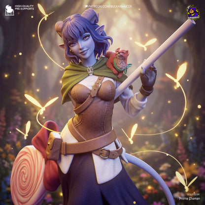 Mischievous Blue Tiefling Cleric