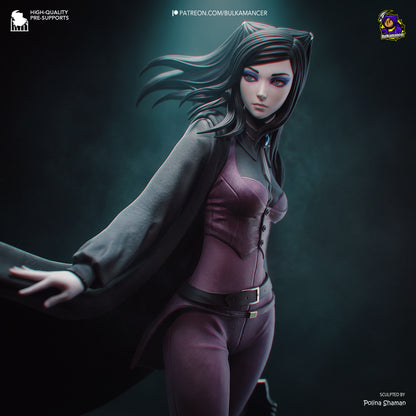 Dark-Haired Gothic Coat Heroine