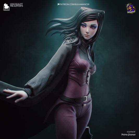 Dark-Haired Gothic Coat Heroine