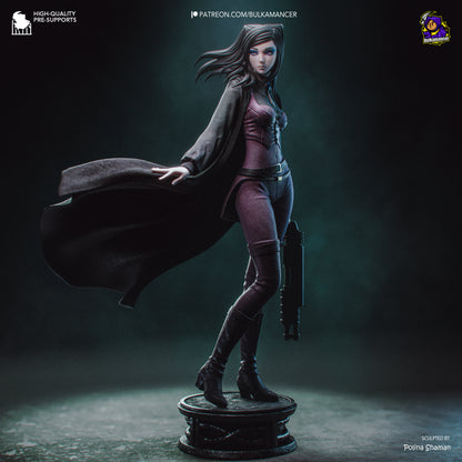 Dark-Haired Gothic Coat Heroine