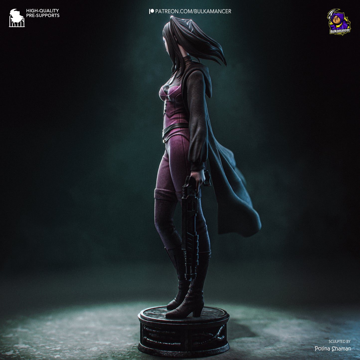 Dark-Haired Gothic Coat Heroine