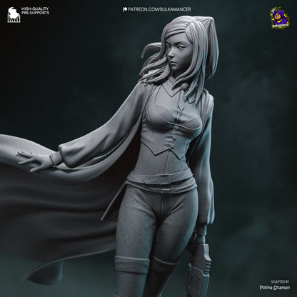 Dark-Haired Gothic Coat Heroine