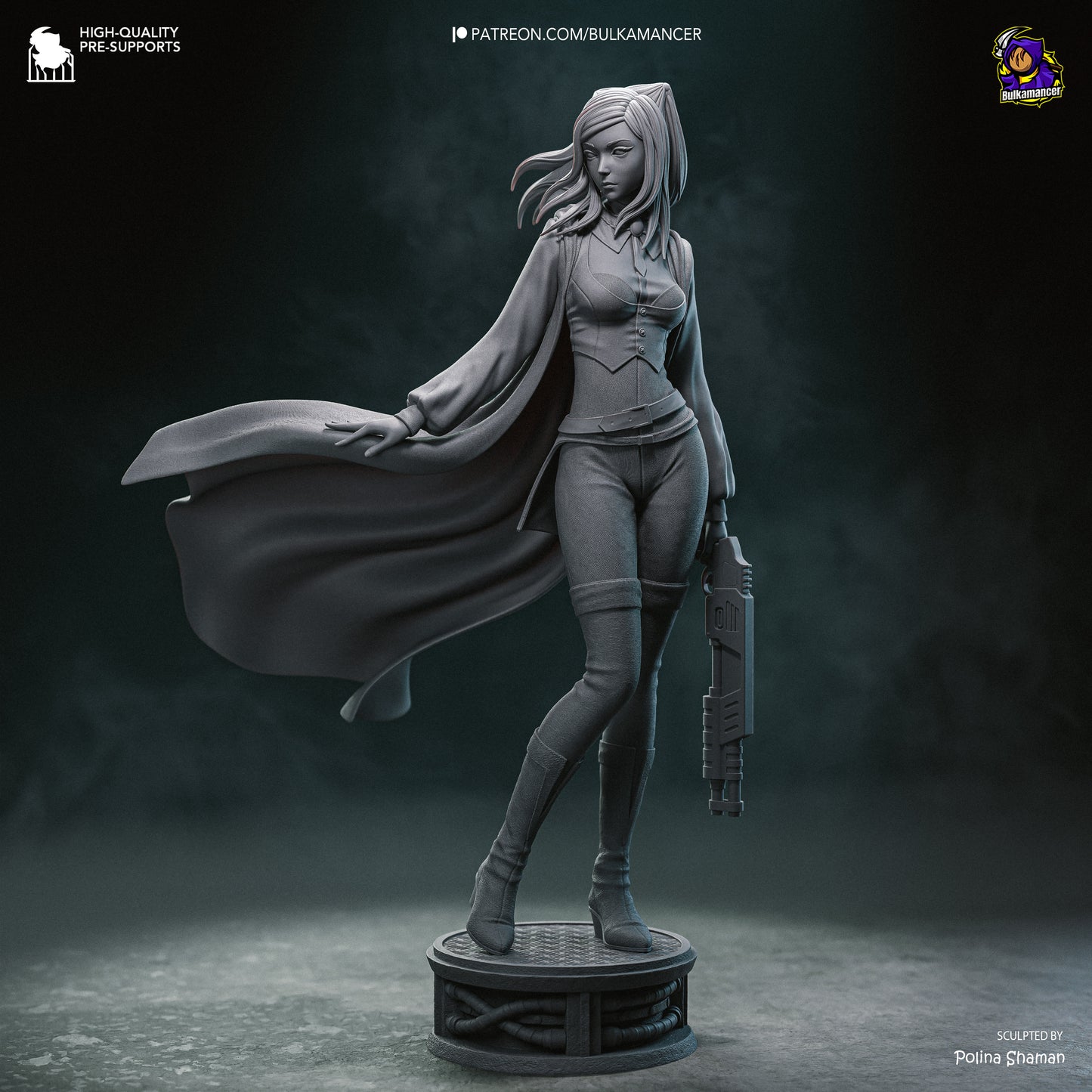 Dark-Haired Gothic Coat Heroine