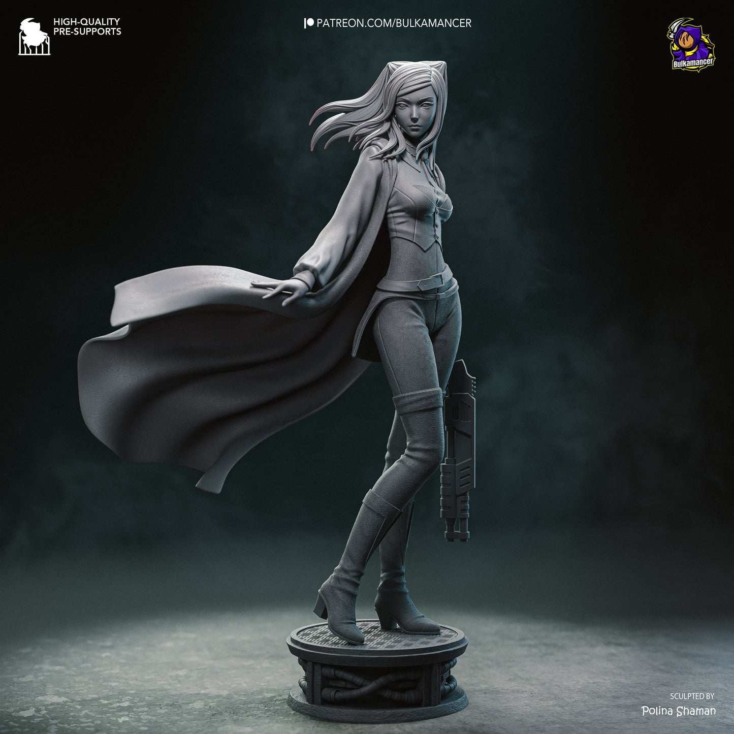 Dark-Haired Gothic Coat Heroine