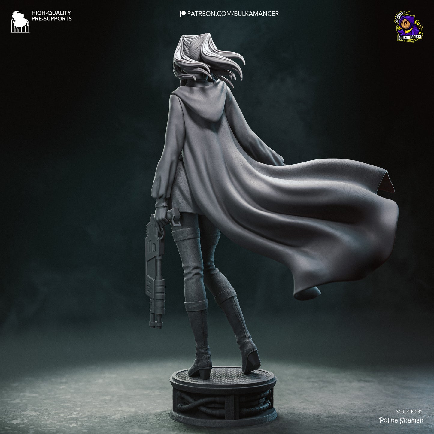 Dark-Haired Gothic Coat Heroine