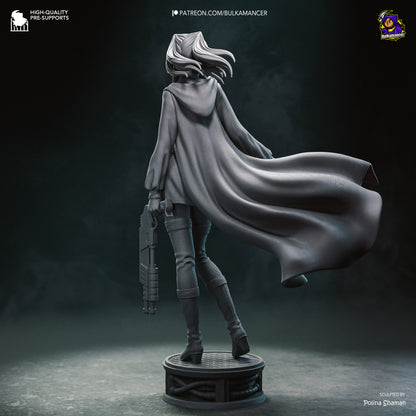Dark-Haired Gothic Coat Heroine