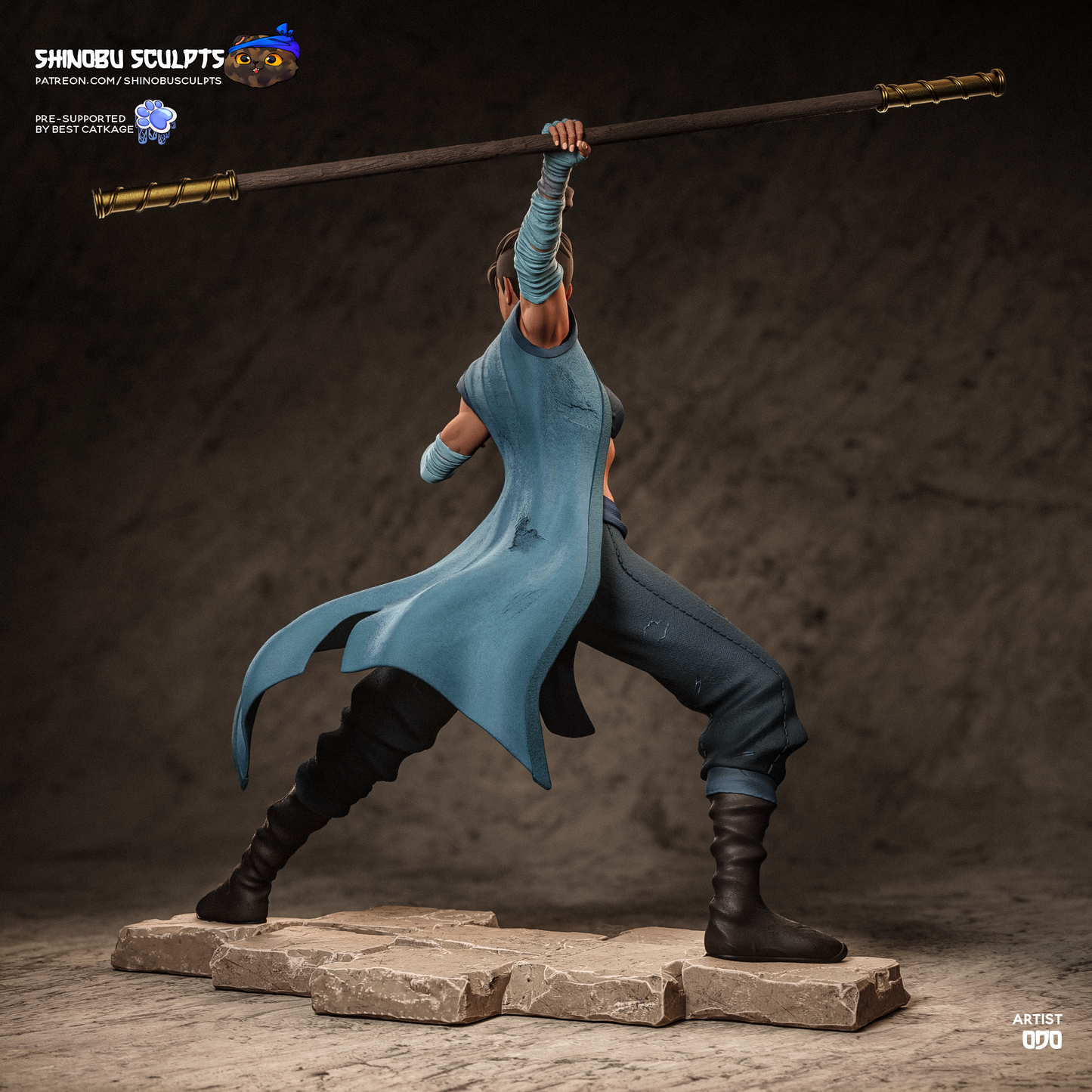 Cobalt Staff-Wielding Monk