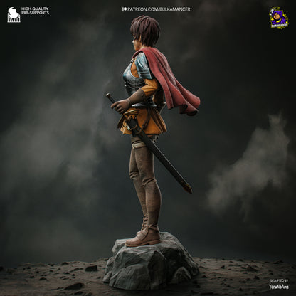 Crimson-Caped Female Knight