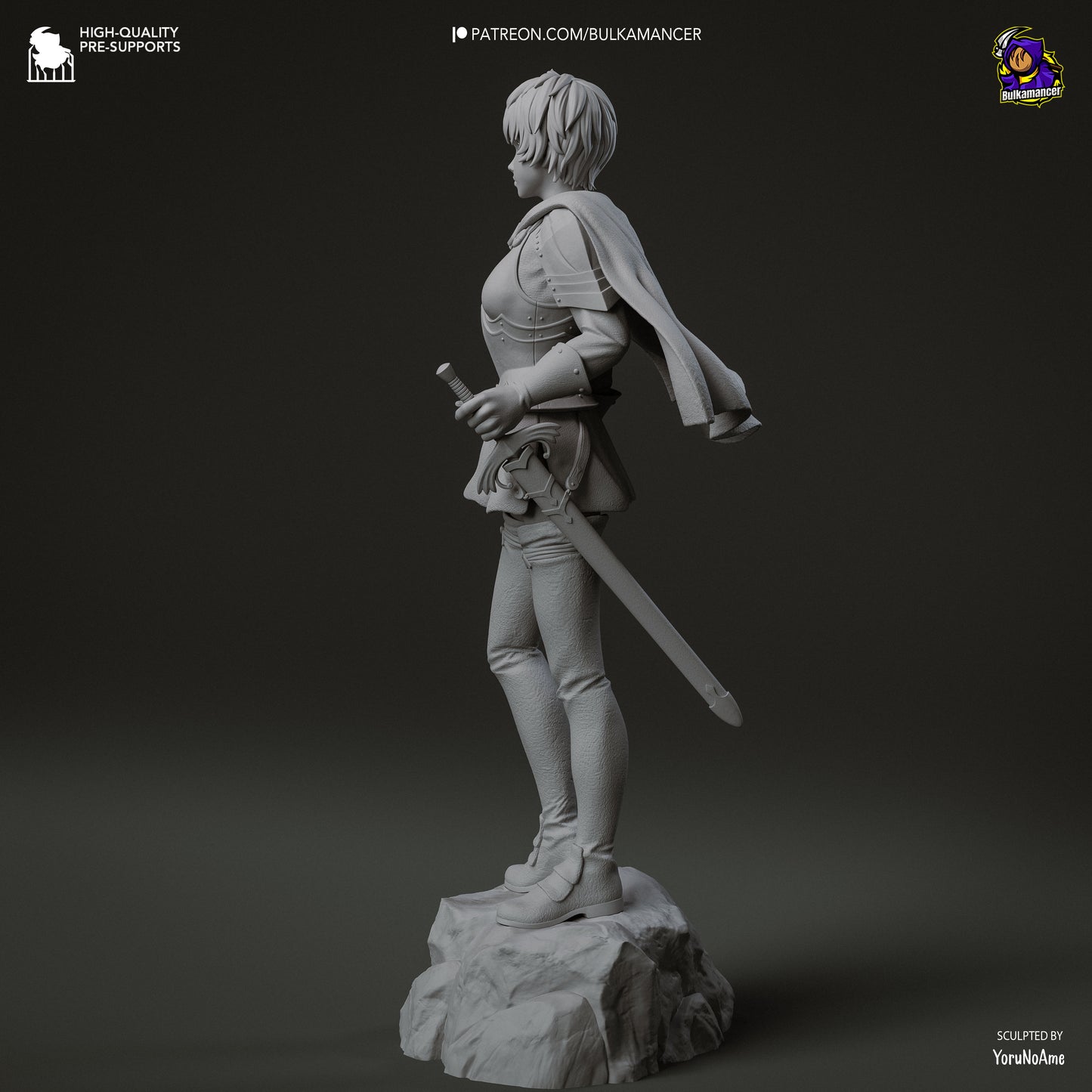Crimson-Caped Female Knight